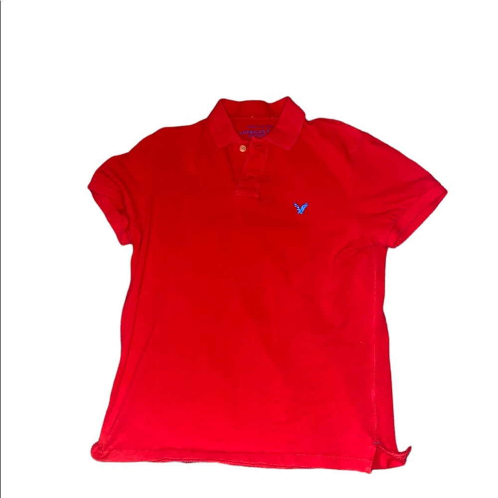 Red American Eagle polo, with blue eagle